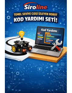 Siroline Temel Seviye Çizgi İzleyen Robot – Yarışma Pistine Özel Kod Yardım Eğitimi (Saatlik)